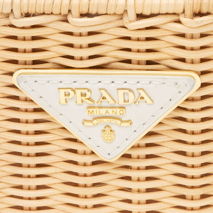 Prada Wicker Canapa Bucket Bag 22390