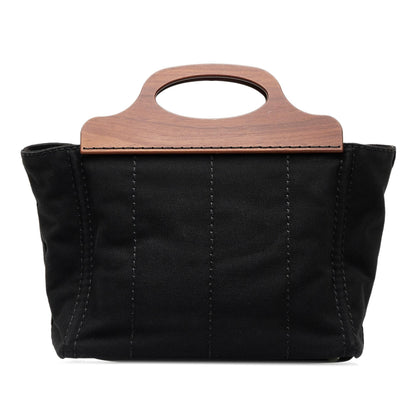 Prada Wood Handle Canapa Logo Satchel MVwVck