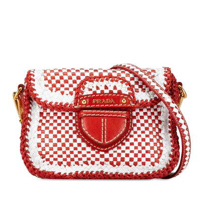 Prada Woven Madras Crossbody DlArNT