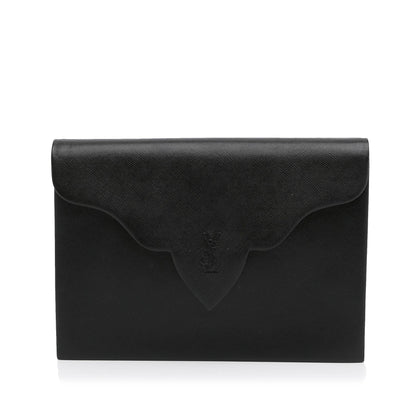 Saint Laurent Calf Leather Clutch (SHG-Gkqldx