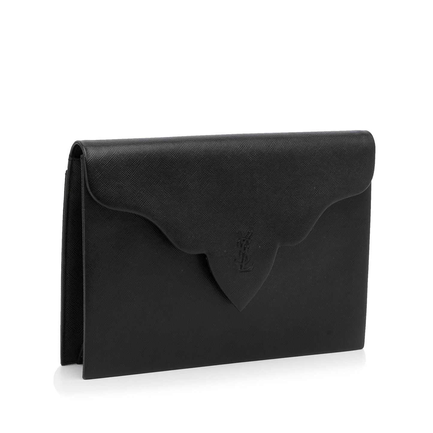 Saint Laurent Calf Leather Clutch (SHG-Gkqldx