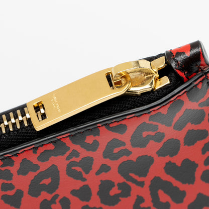 Saint Laurent Calfskin Leopard Zip Pouch fYfCwF