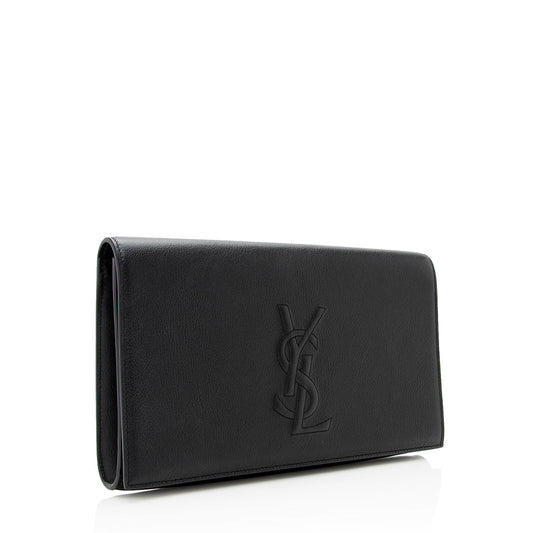 Saint Laurent Calfskin Monogram Belle de Jour Large Clutch 19132