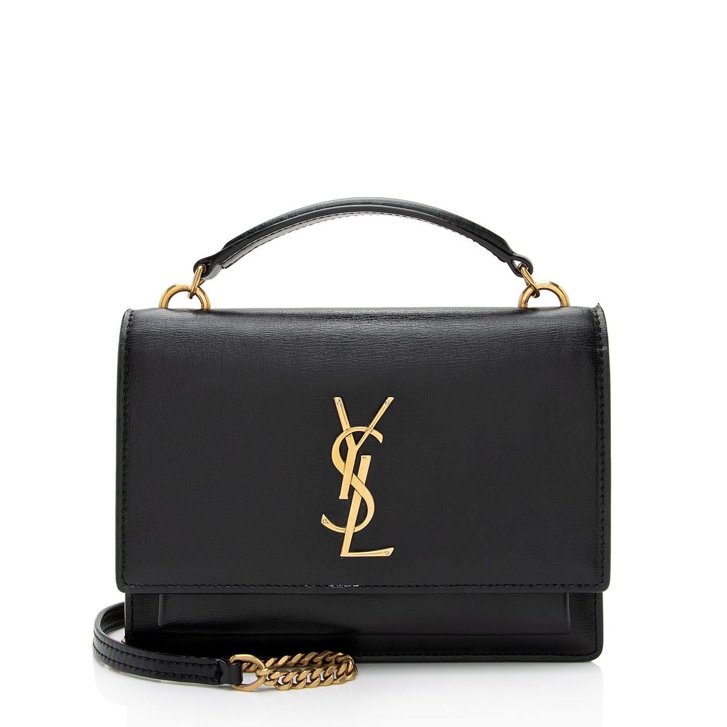 Saint Laurent Calfskin Monogram Sunset Mini Wallet on Chain Bag dovv8x