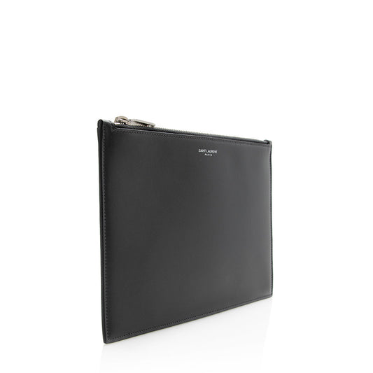 Saint Laurent Calfskin Zip Pouch 22031