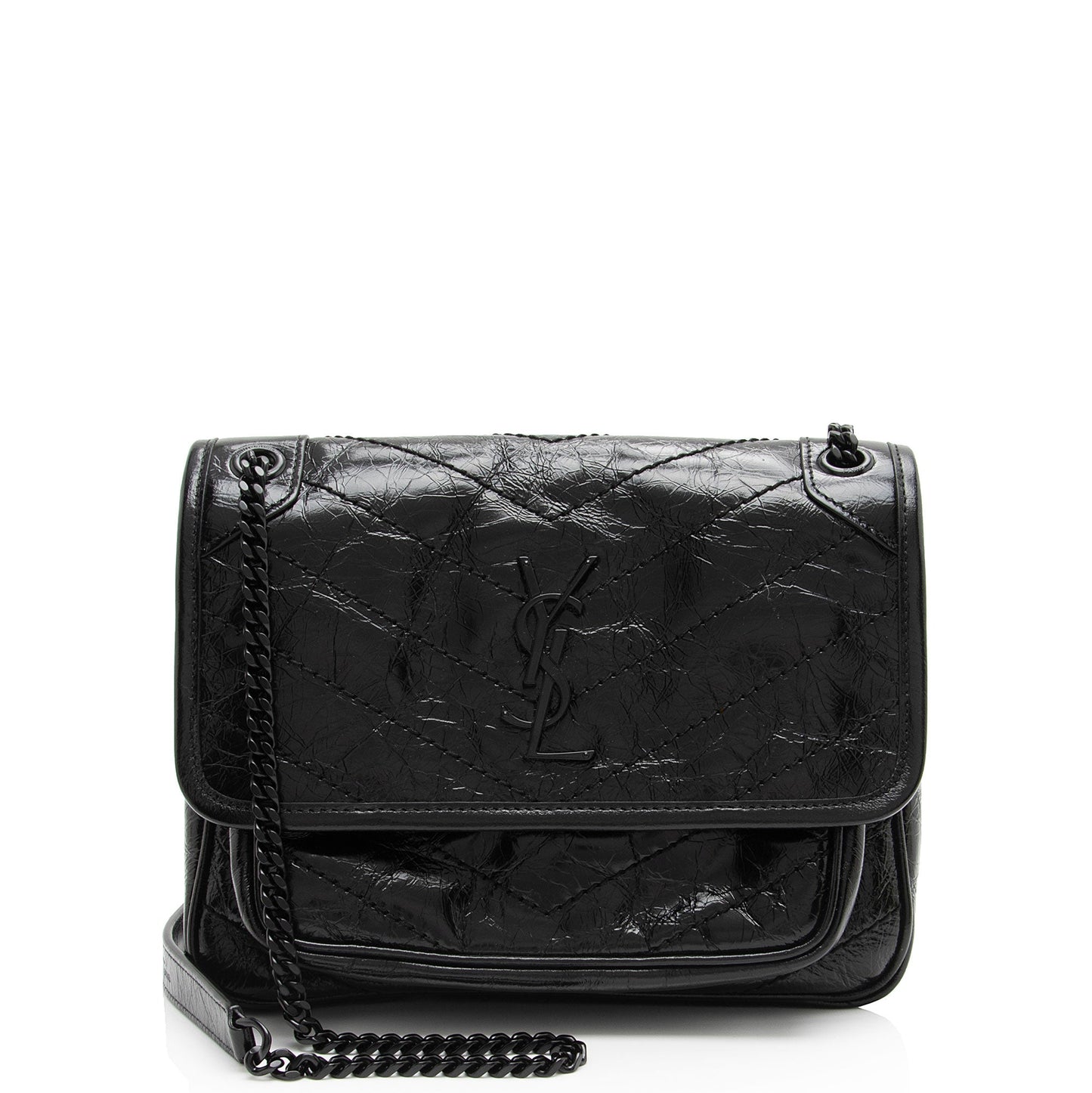 Saint Laurent Crinkled Calfskin Monogram Niki Baby Shoulder Bag BRqPlH