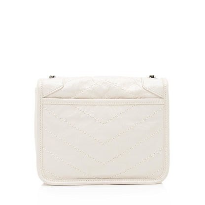 Saint Laurent Crinkled Calfskin Monogram Niki Chain Wallet 23686