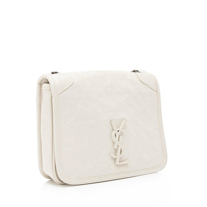 Saint Laurent Crinkled Calfskin Monogram Niki Chain Wallet 23686