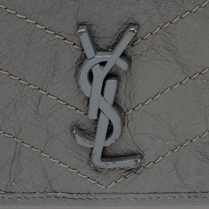 Saint Laurent Crinkled Calfskin Monogram Niki Chain Wallet 9O6DRW