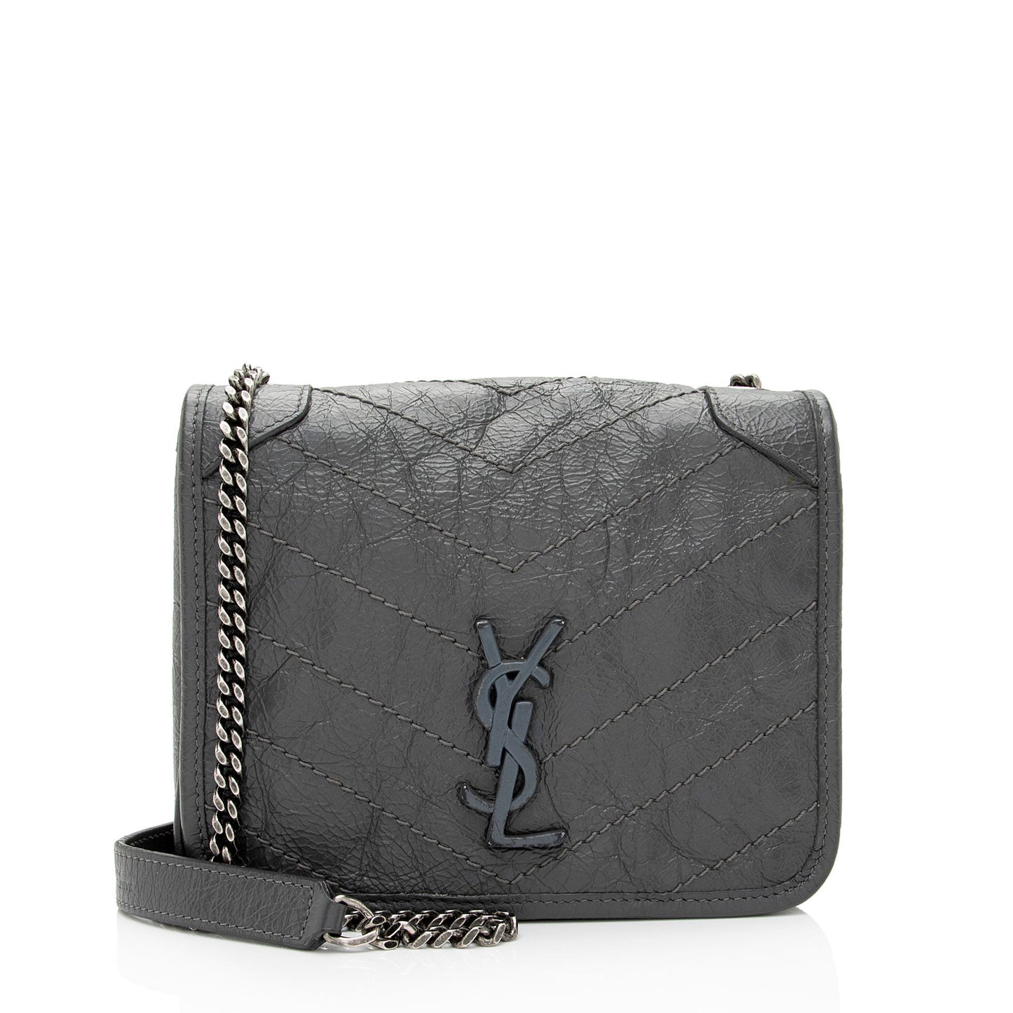 Saint Laurent Crinkled Calfskin Monogram Niki Chain Wallet 9O6DRW