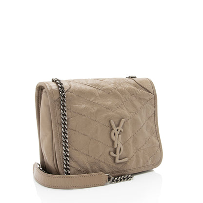 Saint Laurent Crinkled Calfskin Monogram Niki Chain Wallet afCOLO