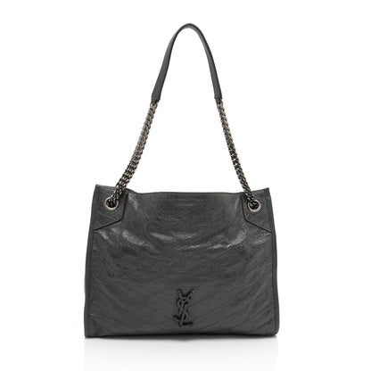 Saint Laurent Crinkled Calfskin Monogram Niki Medium Shopping Tote gLfdmG