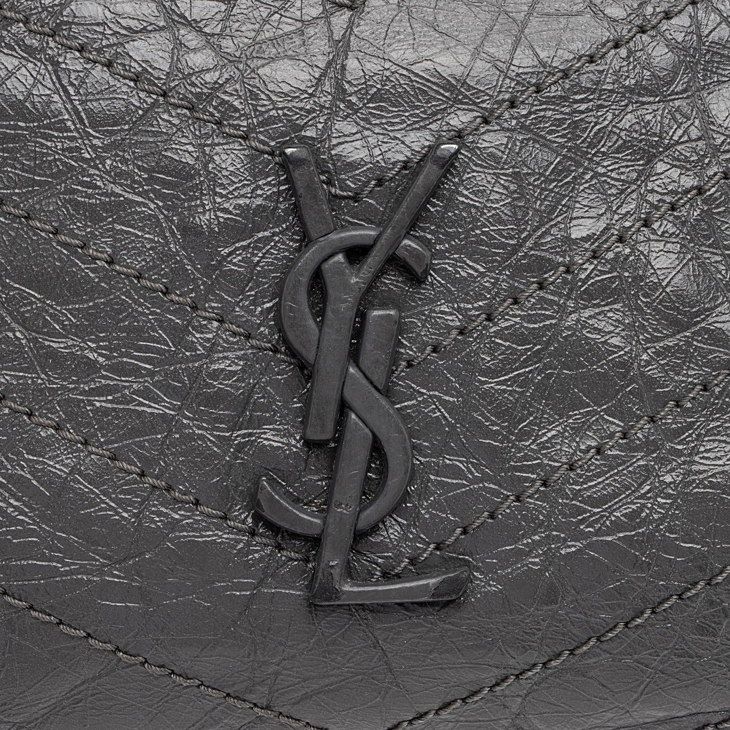 Saint Laurent Crinkled Calfskin Monogram Niki Medium Shopping Tote gLfdmG