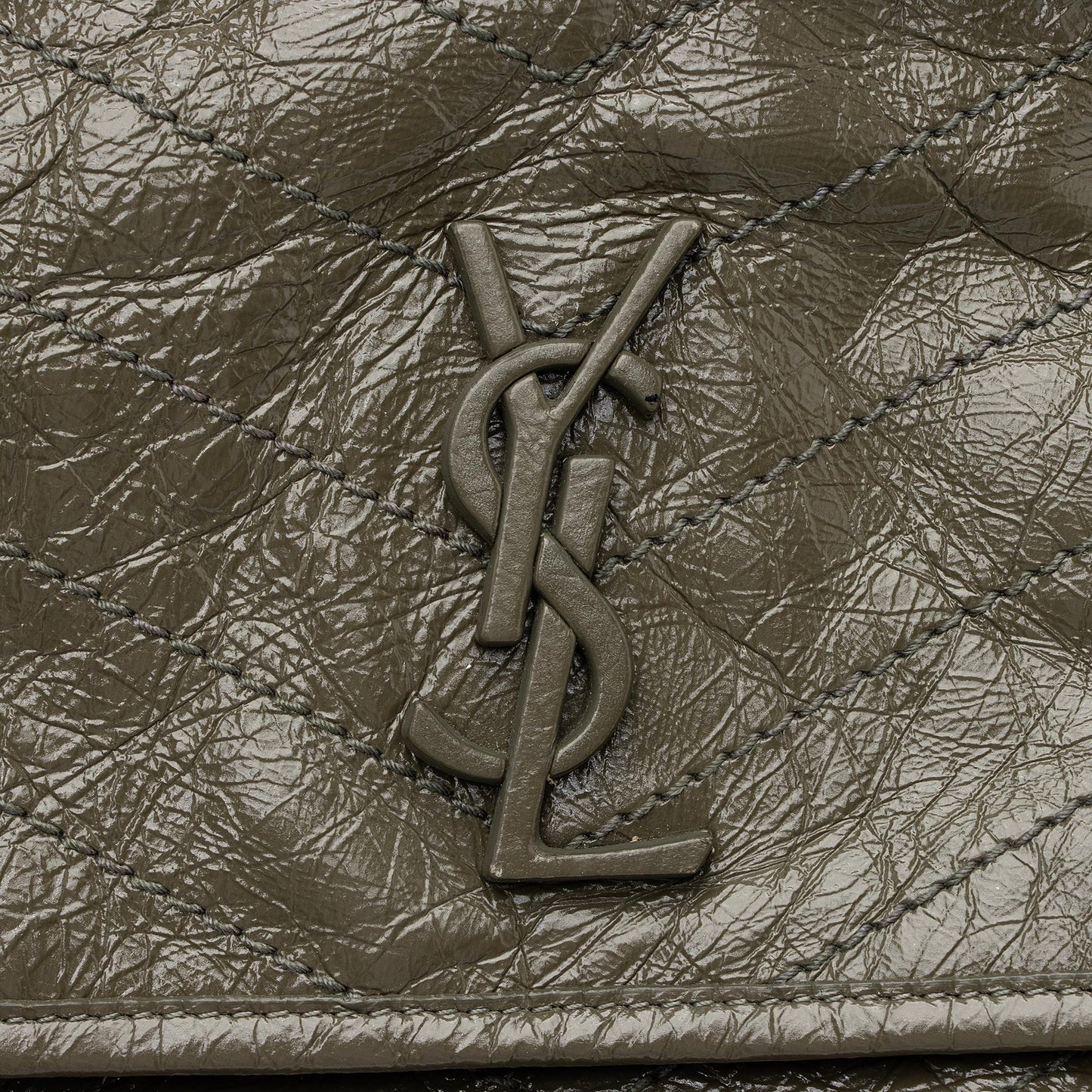 Saint Laurent Crinkled Calfskin Monogram Niki Medium Shoulder Bag 23609