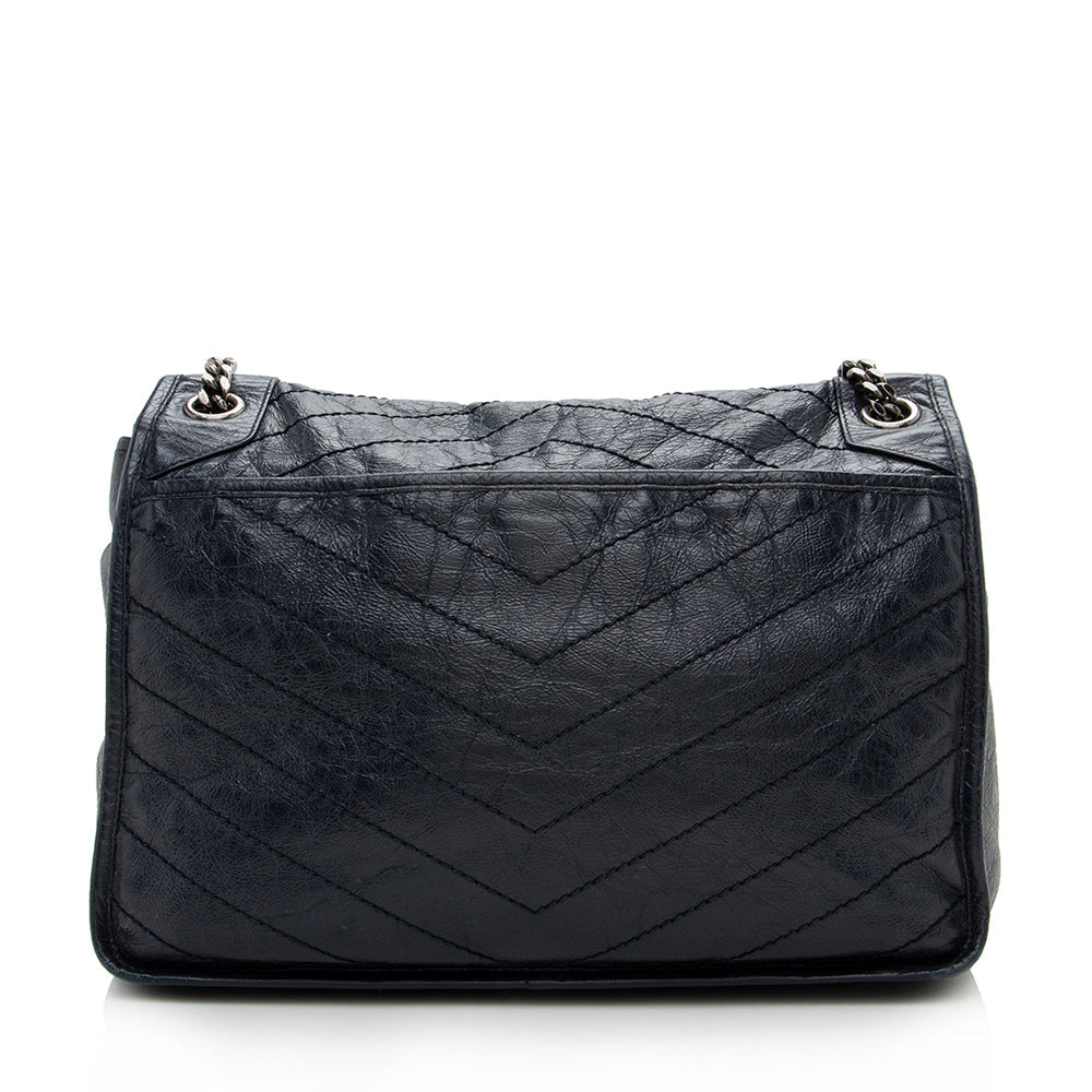 Saint Laurent Crinkled Calfskin Niki Large Shoulder Bag 14097