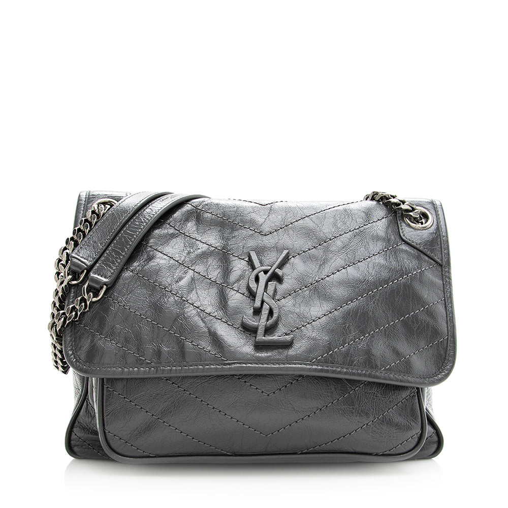 Saint Laurent Crinkled Calfskin Niki Medium Shoulder Bag 20293