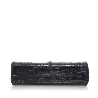 Saint Laurent Croc Embossed Leather Handbag (SHG-30599