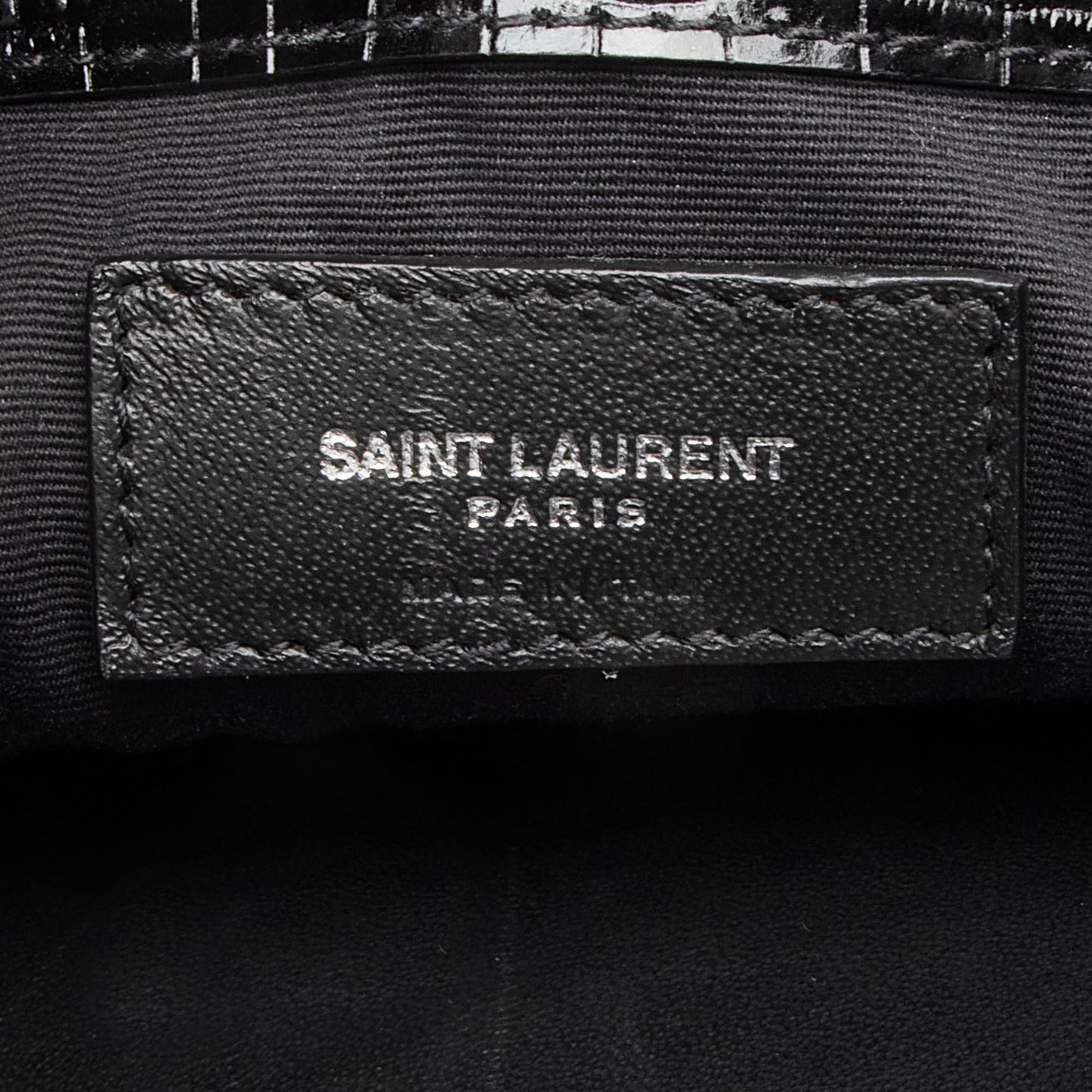 Saint Laurent Croc Embossed Leather Manhattan Small Satchel 23623