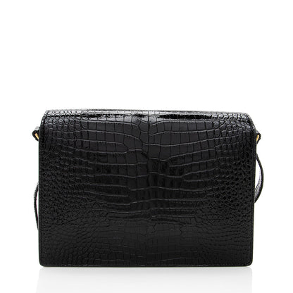 Saint Laurent Croc Embossed Leather Margaux Shoulder Bag 17900