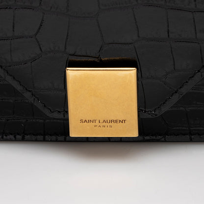 Saint Laurent Croc Embossed Leather Margaux Shoulder Bag 17900