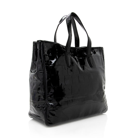 Saint Laurent Croc Embossed Patent Leather Raspail Tote 19265