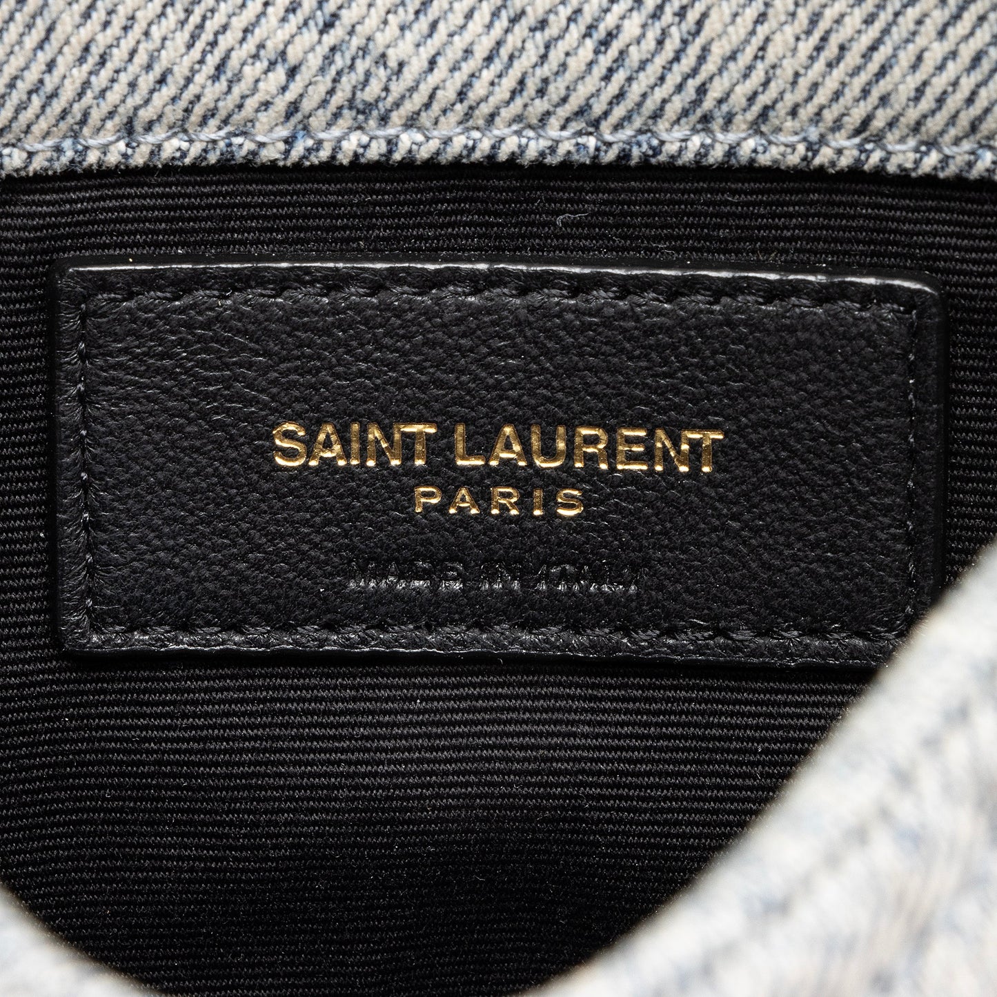 Saint Laurent Denim Monogram Puffer LouLou Small Clutch 23055