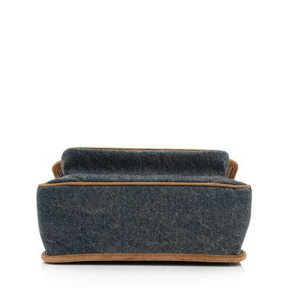 Saint Laurent Denim Suede Monogram Niki Medium Shoulder Bag fpTQXb