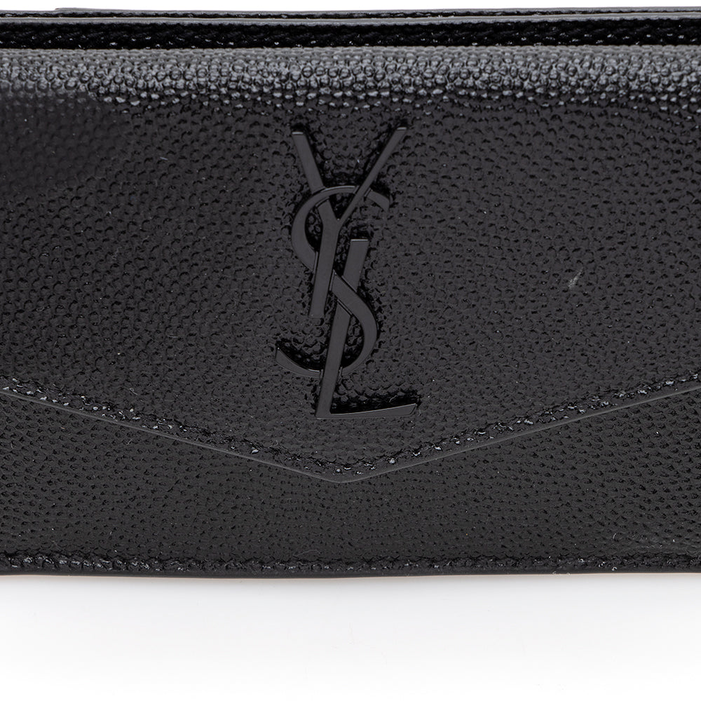 Saint Laurent Grain De Poudre Embossed Leather Uptown Card Case 18702