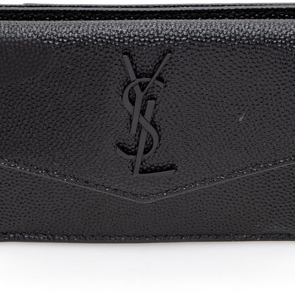 Saint Laurent Grain De Poudre Embossed Leather Uptown Card Case 18702