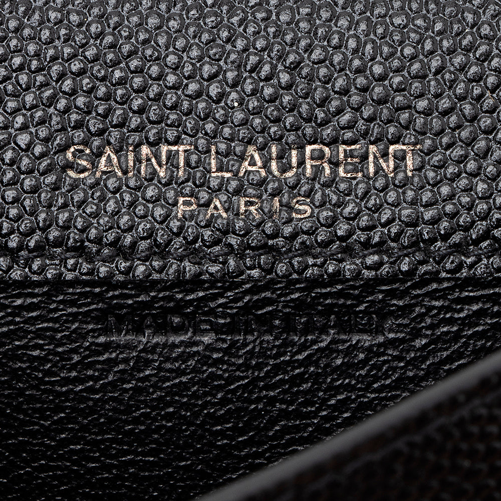 Saint Laurent Grain De Poudre Embossed Leather Uptown Card Case 18702