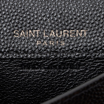 Saint Laurent Grain De Poudre Embossed Leather Uptown Card Case 18702