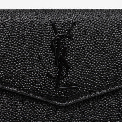 Saint Laurent Grain De Poudre Embossed Leather Uptown Card Case cCTA04