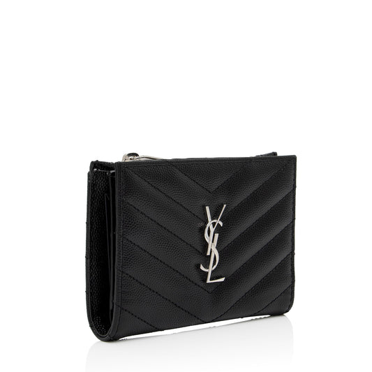 Saint Laurent Grain de Podure Zipped Monogram Wallet we8vHe