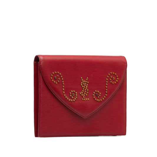 Saint Laurent Studded Leather Clutch Bag (SHG-ptOwqf