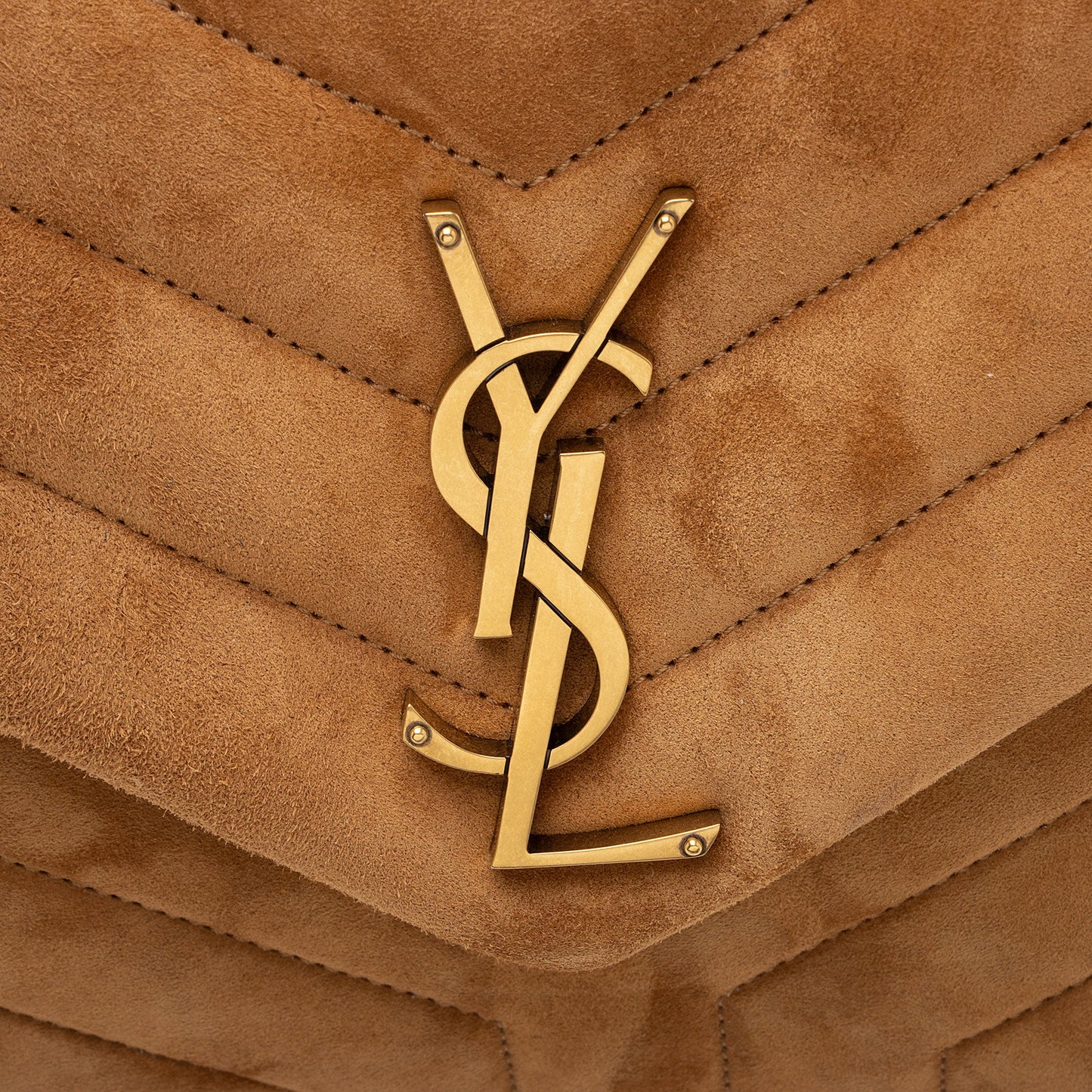 Saint Laurent Suede Monogram LouLou Chain Medium Shoulder Bag KL7XZO