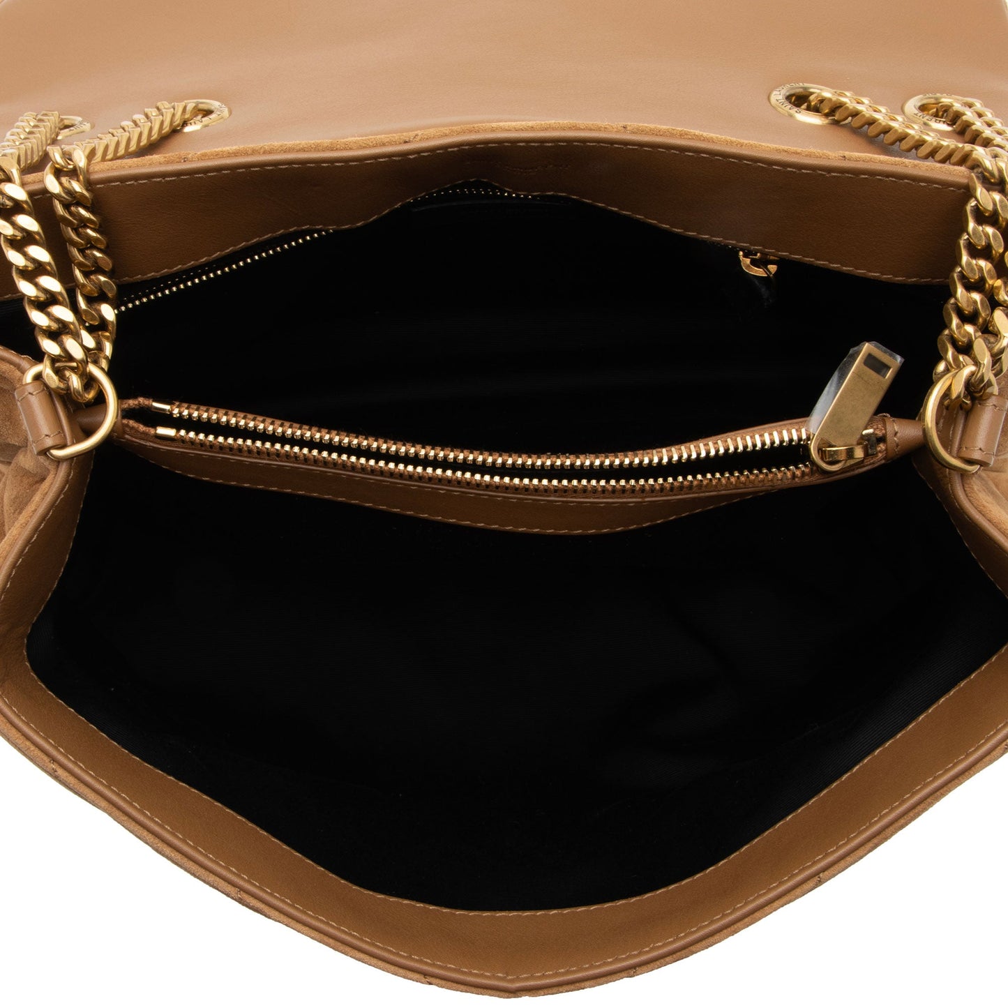 Saint Laurent Suede Monogram LouLou Chain Medium Shoulder Bag KL7XZO