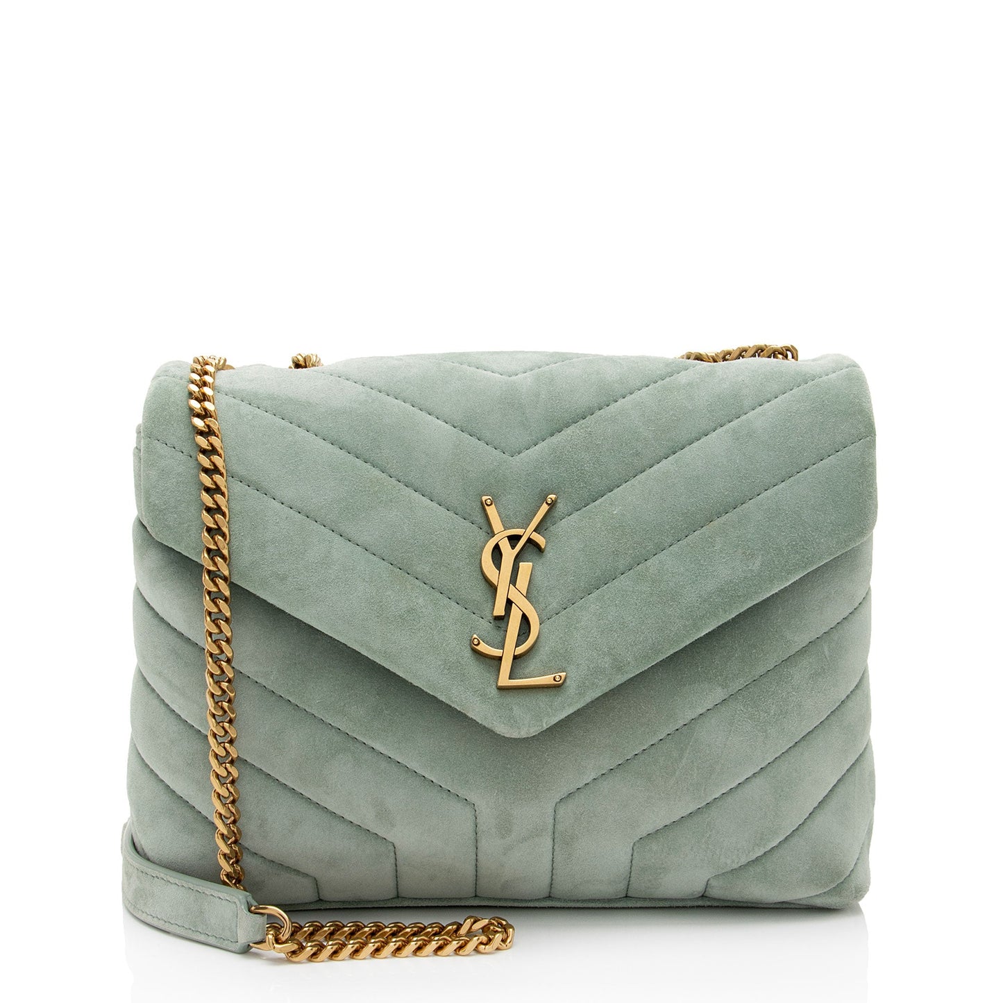 Saint Laurent Suede Monogram LouLou Chain Small Crossbody Bag 5HorIW