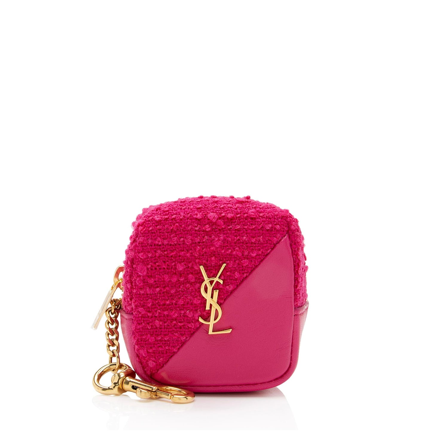 Saint Laurent Tweed Lambskin Monogram Jaime Cube Charm LTFDpm