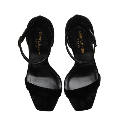 Saint Laurent Velvet Amber Sandals - Size 7 / 37 23277