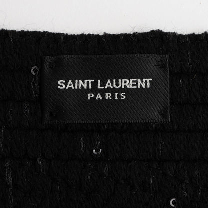 Saint Laurent Wool Silk Sequin Logo Scarf WwCpBB