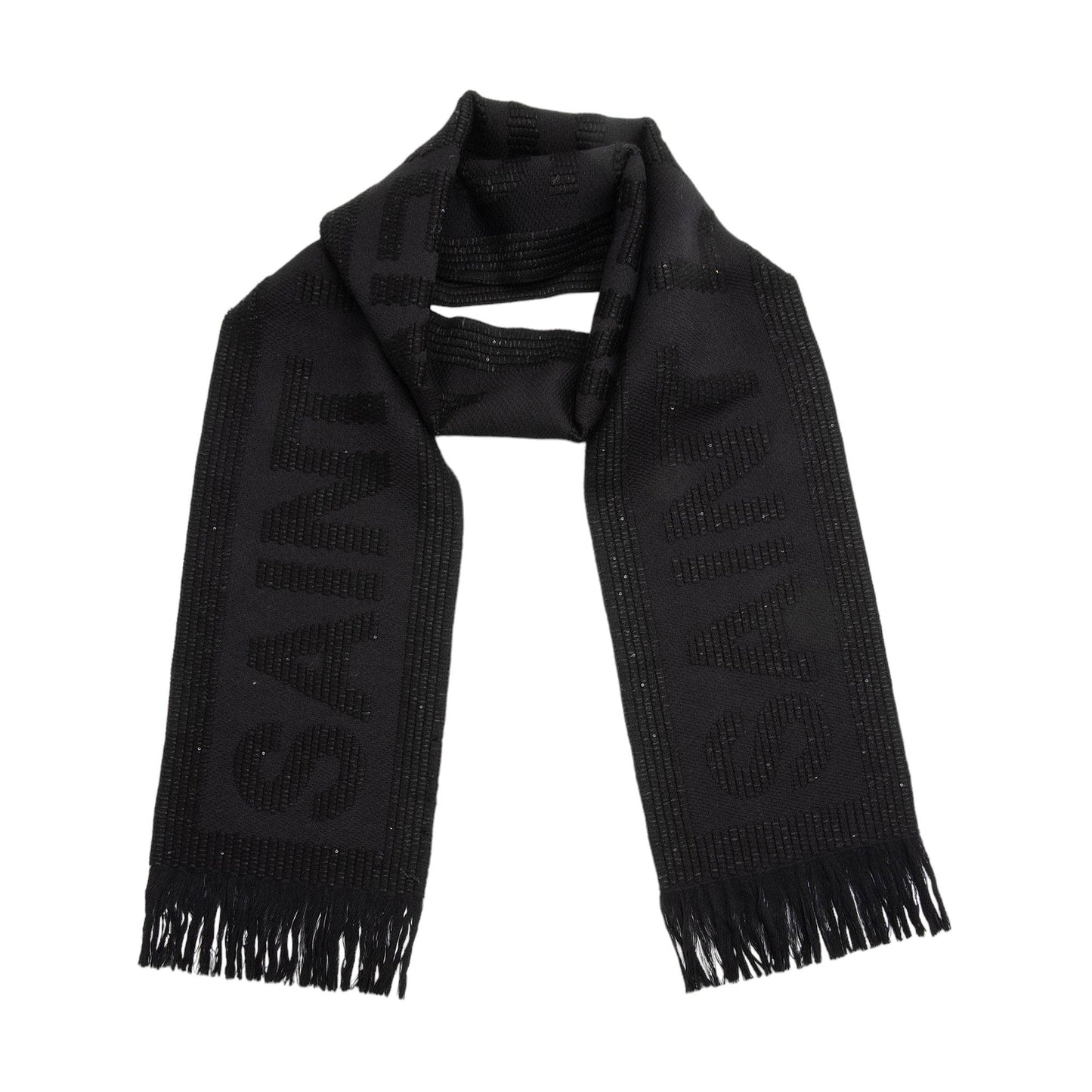 Saint Laurent Wool Silk Sequin Logo Scarf WwCpBB