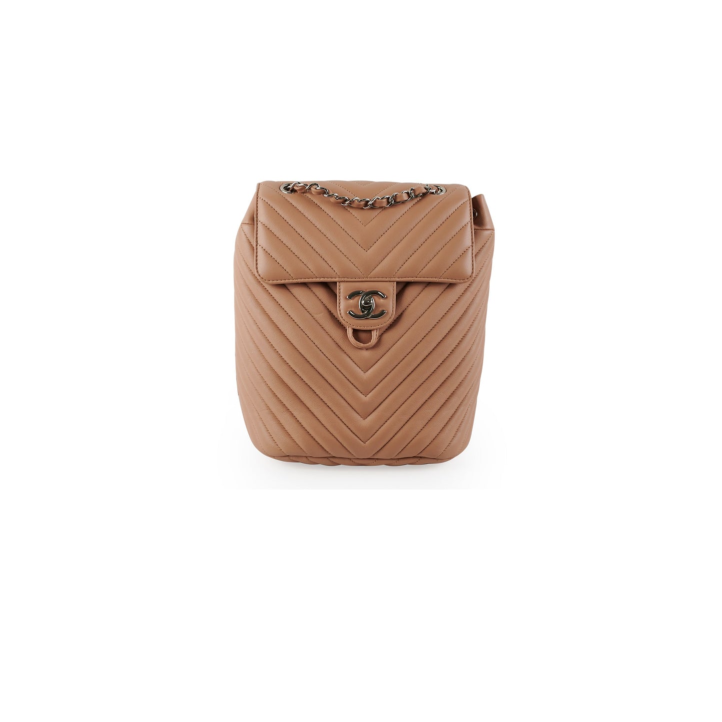 Chanel Calfskin Chevron Small Urban Spirit Backpack Nude