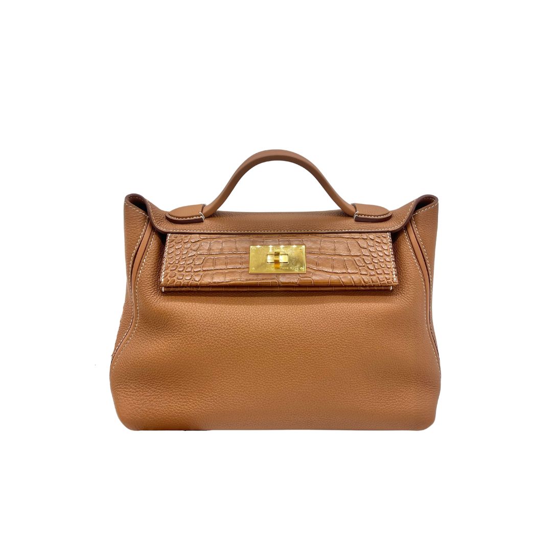 Hermes 24/24 29 Gold Veau Togo Touch Alligator Gold Hardware