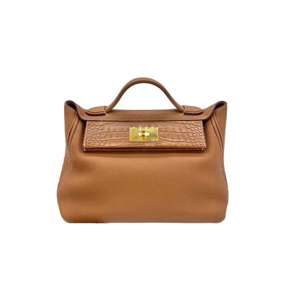 Hermes 24/24 29 Gold Veau Togo Touch Alligator Gold Hardware