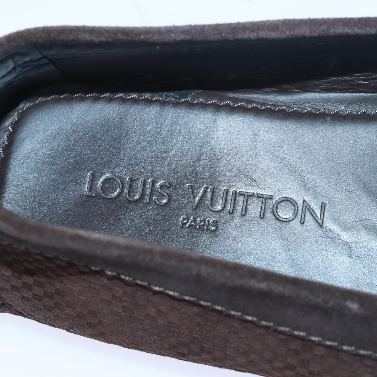 LOUIS VUITTON Shoes Suede 8M Brown  ac3135