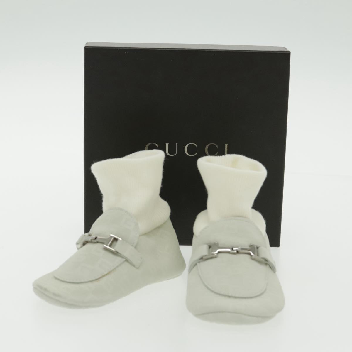 GUCCI Baby Shoes Suede White ac3288