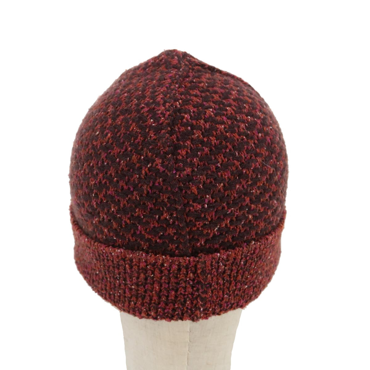 FENDI Beanie Watch Cap knitted Wool Brown Red  ar6833