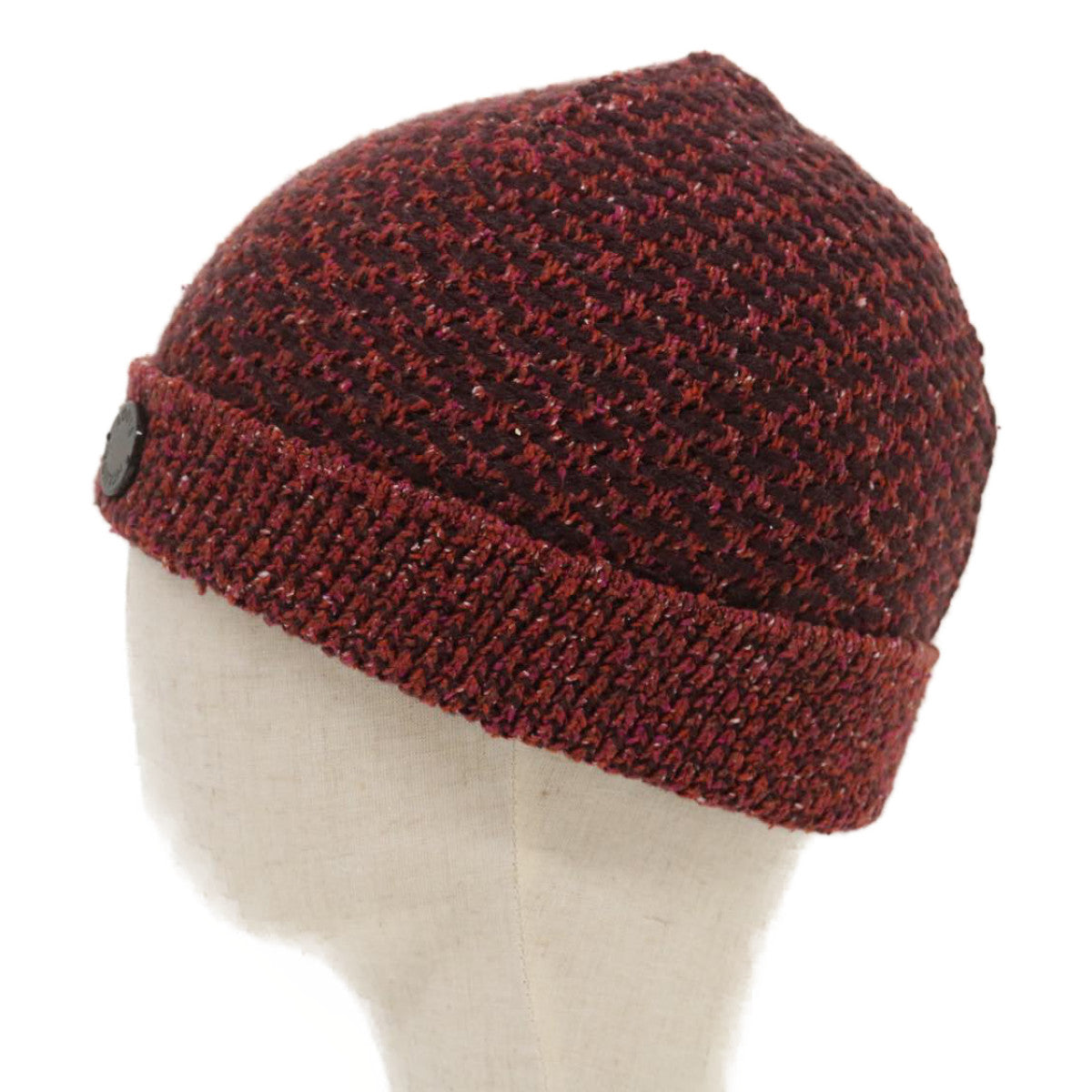 FENDI Beanie Watch Cap knitted Wool Brown Red  ar6833