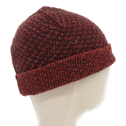 FENDI Beanie Watch Cap knitted Wool Brown Red  ar6833