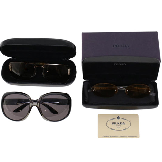 GUCCI Dior PRADA Sunglasses Plastic 3Set Black Brown ar9635